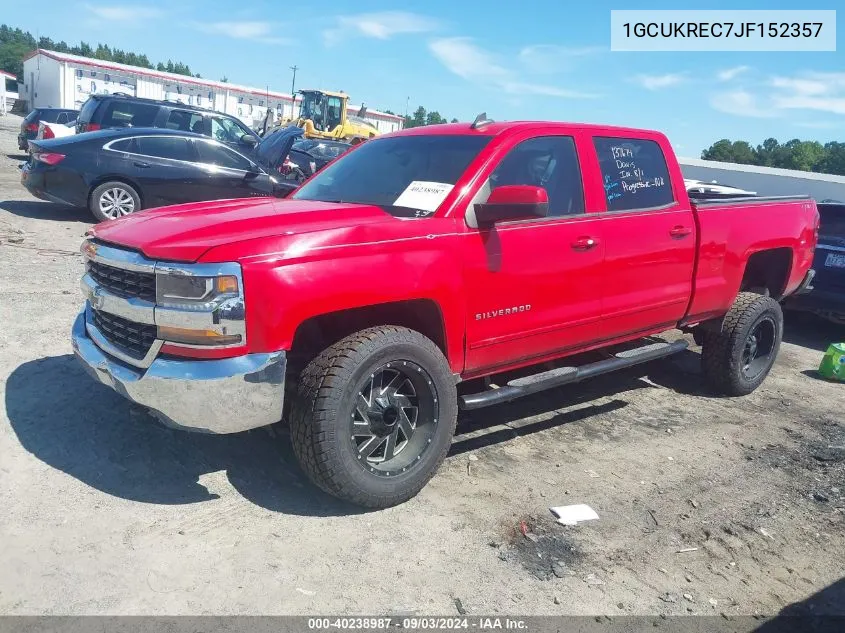 2018 Chevrolet Silverado 1500 1Lt VIN: 1GCUKREC7JF152357 Lot: 40238987