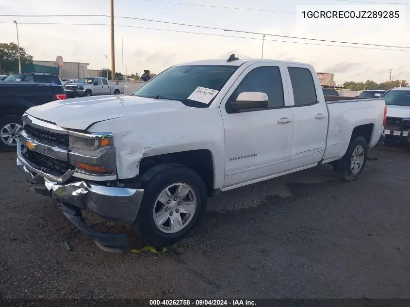 1GCRCREC0JZ289285 2018 Chevrolet Silverado 1500 1Lt