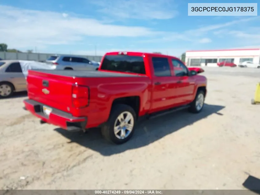 2018 Chevrolet Silverado 1500 Custom VIN: 3GCPCPEC0JG178375 Lot: 40274249