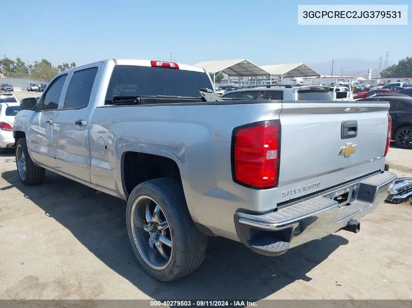 2018 Chevrolet Silverado C1500 Lt VIN: 3GCPCREC2JG379531 Lot: 40279503