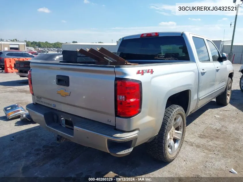 2018 Chevrolet Silverado 1500 K1500 Lt VIN: 3GCUKRERXJG432521 Lot: 40280329