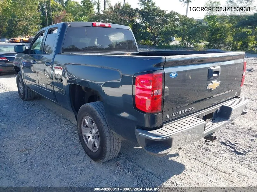 2018 Chevrolet Silverado 1500 1Lt VIN: 1GCRCREC8JZ153938 Lot: 40288013