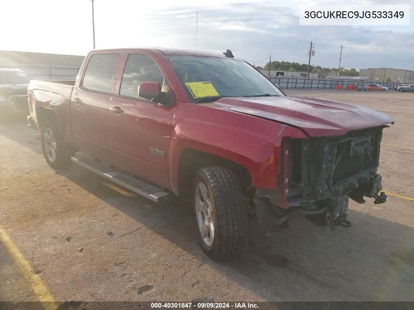 2018 Chevrolet Silverado 1500 2Lt VIN: 3GCUKREC9JG533349 Lot: 40301847