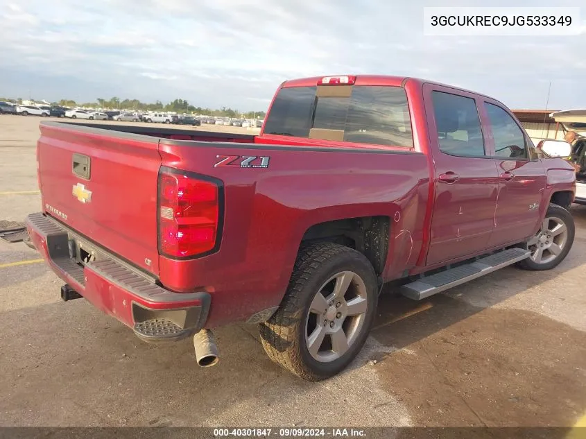 2018 Chevrolet Silverado 1500 2Lt VIN: 3GCUKREC9JG533349 Lot: 40301847