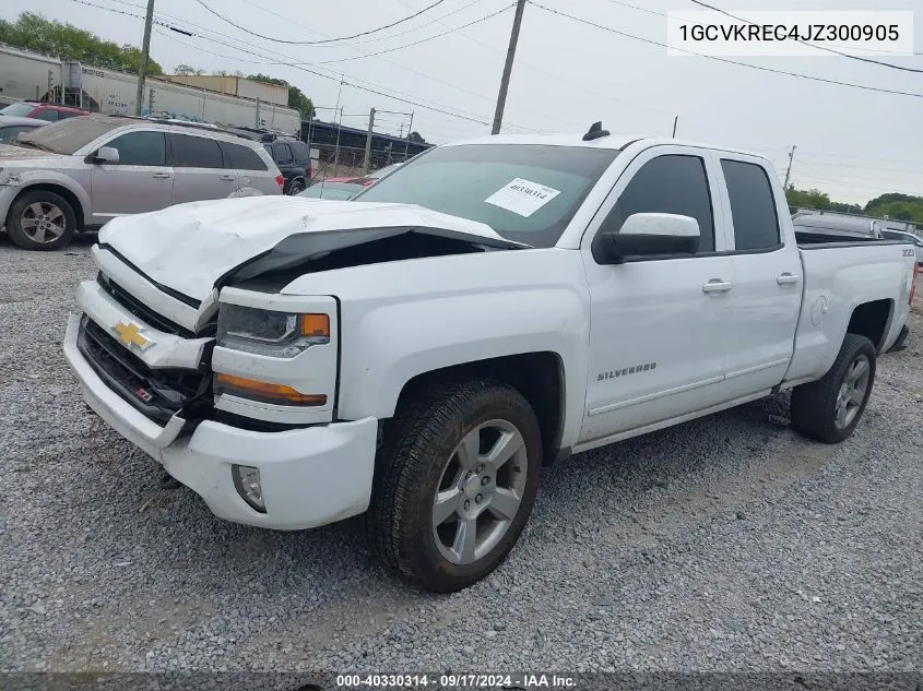 2018 Chevrolet Silverado 1500 2Lt VIN: 1GCVKREC4JZ300905 Lot: 40330314