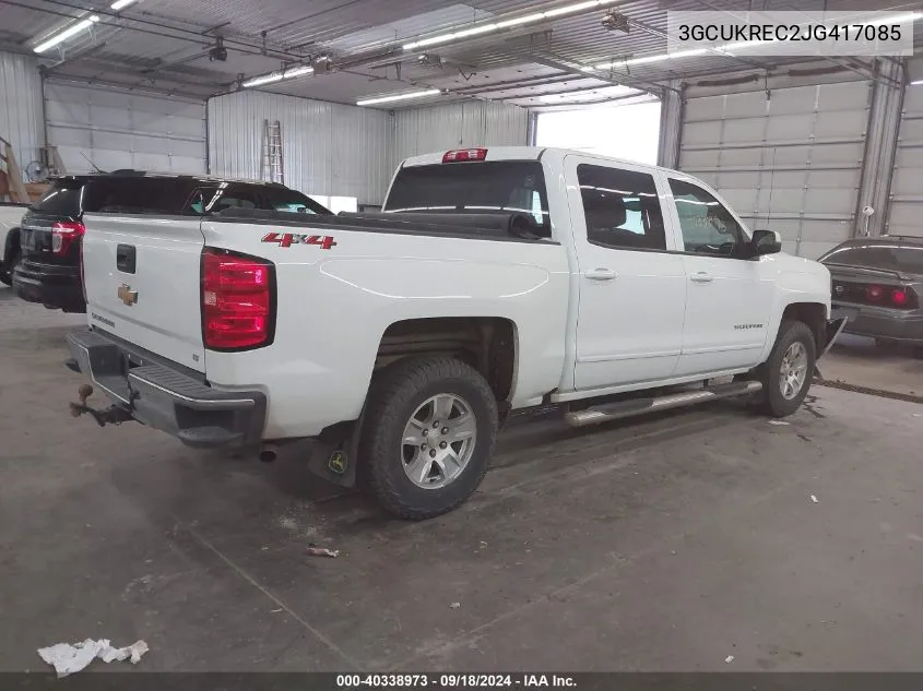 2018 Chevrolet Silverado 1500 1Lt VIN: 3GCUKREC2JG417085 Lot: 40338973