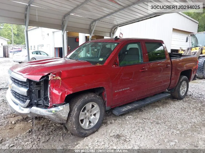 3GCUCRER1JG294025 2018 Chevrolet Silverado 1500 1Lt