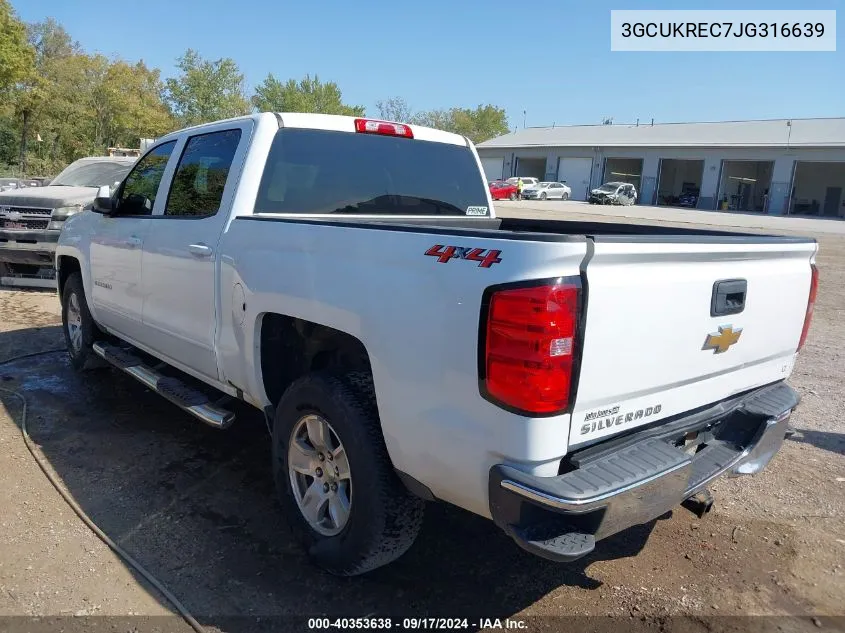 2018 Chevrolet Silverado 1500 1Lt VIN: 3GCUKREC7JG316639 Lot: 40353638