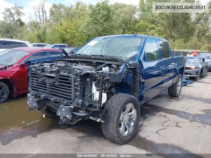 2018 Chevrolet Silverado 1500 2Lz VIN: 3GCUKSEC0JG403581 Lot: 40359267