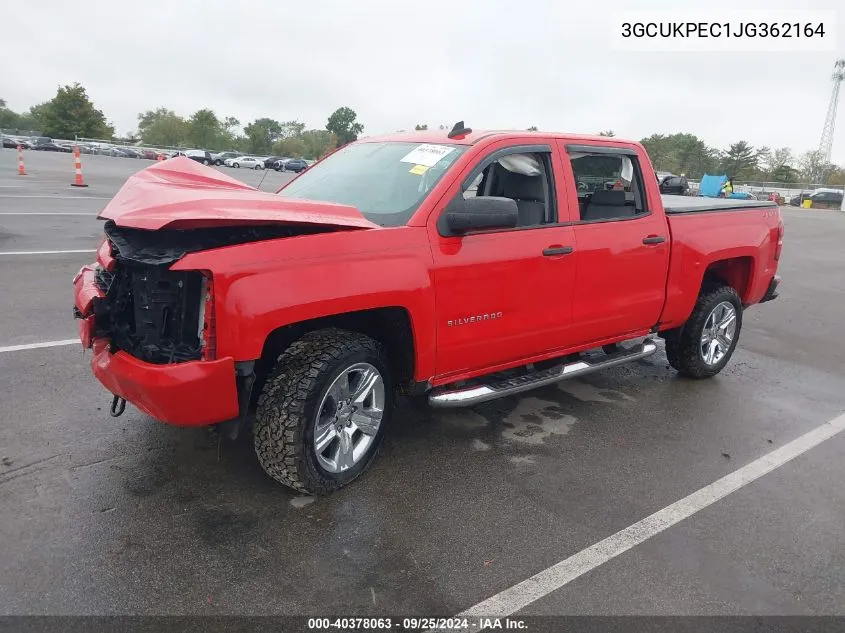 2018 Chevrolet Silverado 1500 Custom VIN: 3GCUKPEC1JG362164 Lot: 40378063