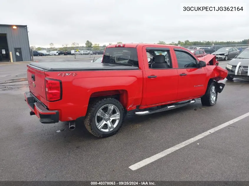 2018 Chevrolet Silverado 1500 Custom VIN: 3GCUKPEC1JG362164 Lot: 40378063