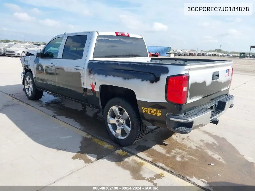 2018 Chevrolet Silverado C1500 Lt VIN: 3GCPCREC7JG184878 Lot: 40382190