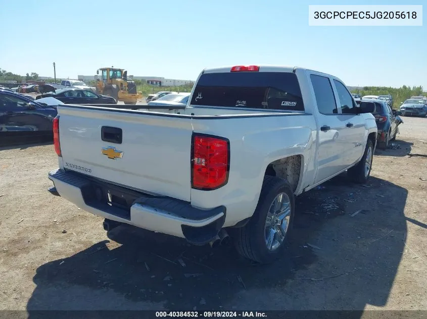 2018 Chevrolet Silverado 1500 Custom VIN: 3GCPCPEC5JG205618 Lot: 40384532