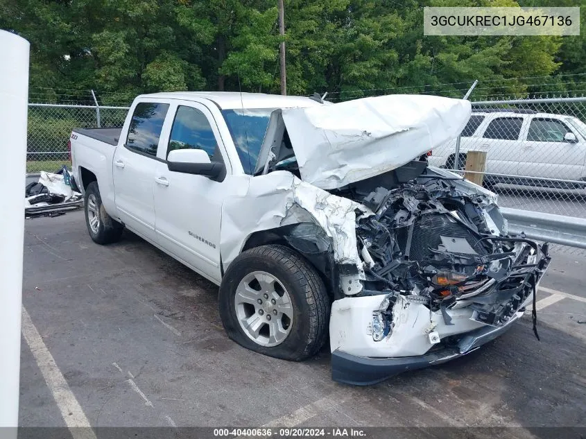 2018 Chevrolet Silverado 1500 2Lt VIN: 3GCUKREC1JG467136 Lot: 40400636