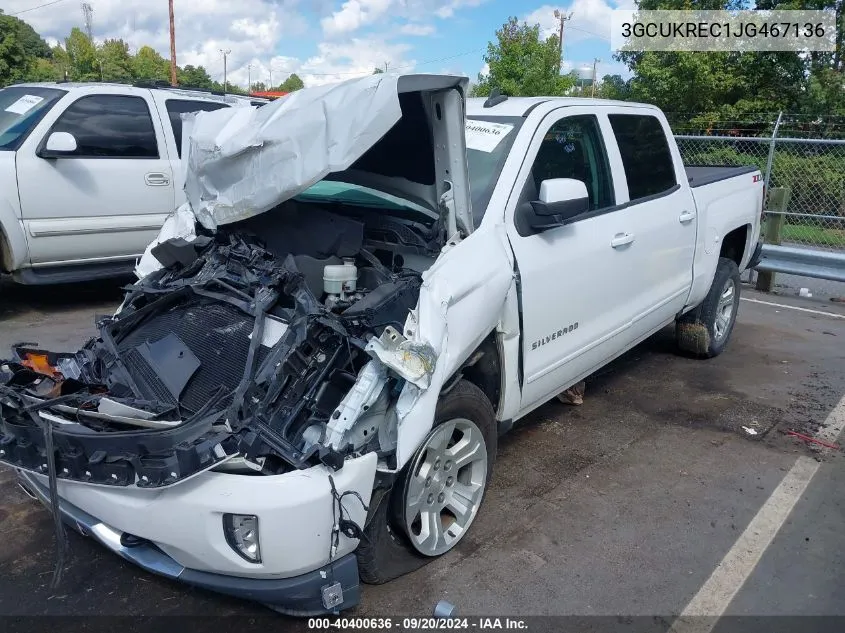 2018 Chevrolet Silverado 1500 2Lt VIN: 3GCUKREC1JG467136 Lot: 40400636