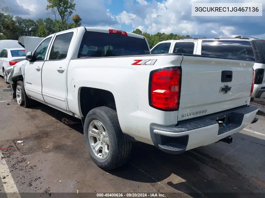 2018 Chevrolet Silverado 1500 2Lt VIN: 3GCUKREC1JG467136 Lot: 40400636