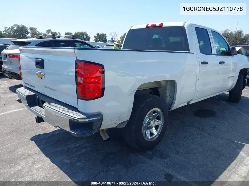 2018 Chevrolet Silverado C1500/C1500 Ls VIN: 1GCRCNEC5JZ110778 Lot: 40410677