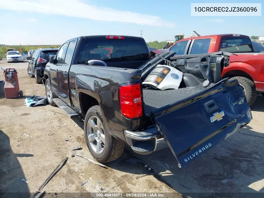 2018 Chevrolet Silverado C1500 Lt VIN: 1GCRCREC2JZ360096 Lot: 40415071