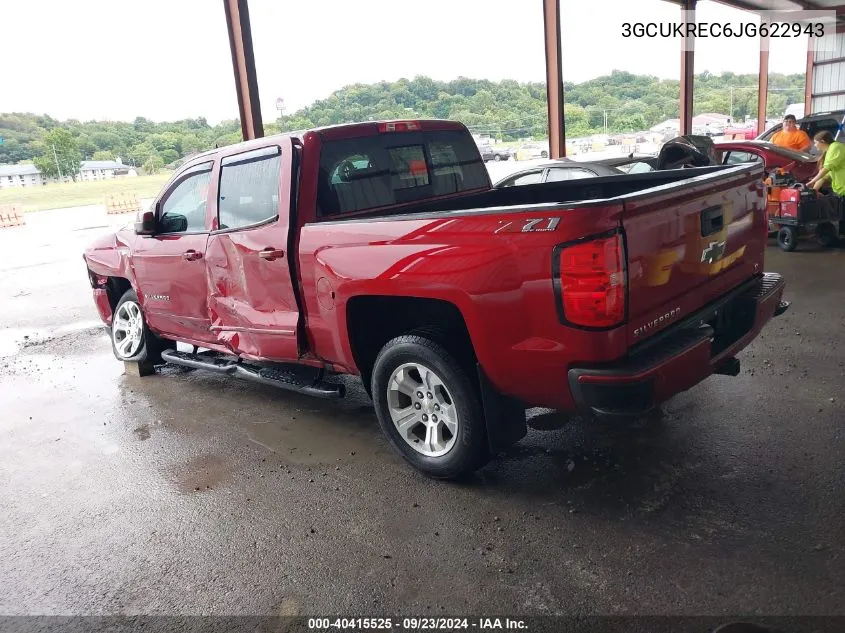 2018 Chevrolet Silverado 1500 2Lt VIN: 3GCUKREC6JG622943 Lot: 40415525