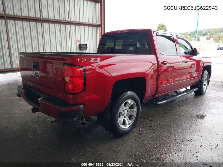 2018 Chevrolet Silverado 1500 2Lt VIN: 3GCUKREC6JG622943 Lot: 40415525