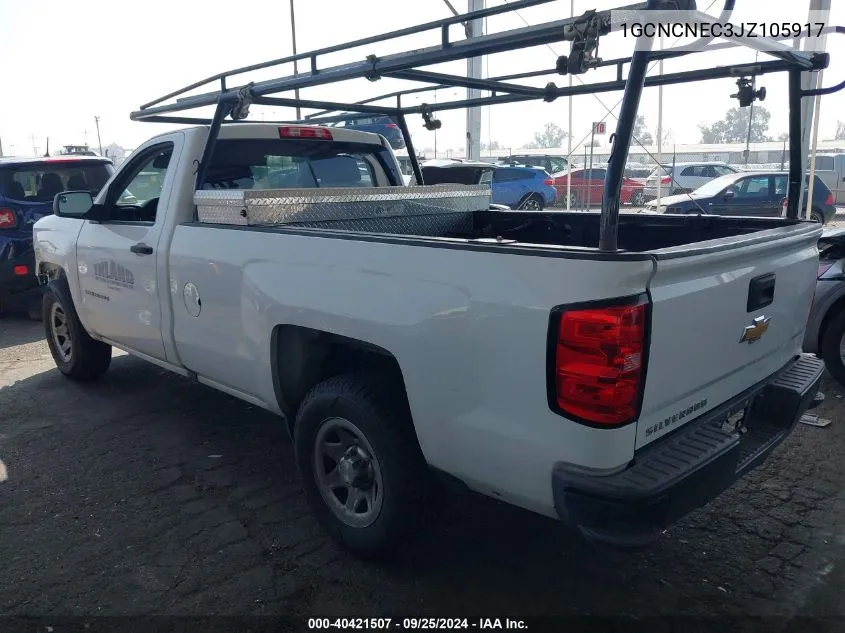 1GCNCNEC3JZ105917 2018 Chevrolet Silverado 1500 Wt