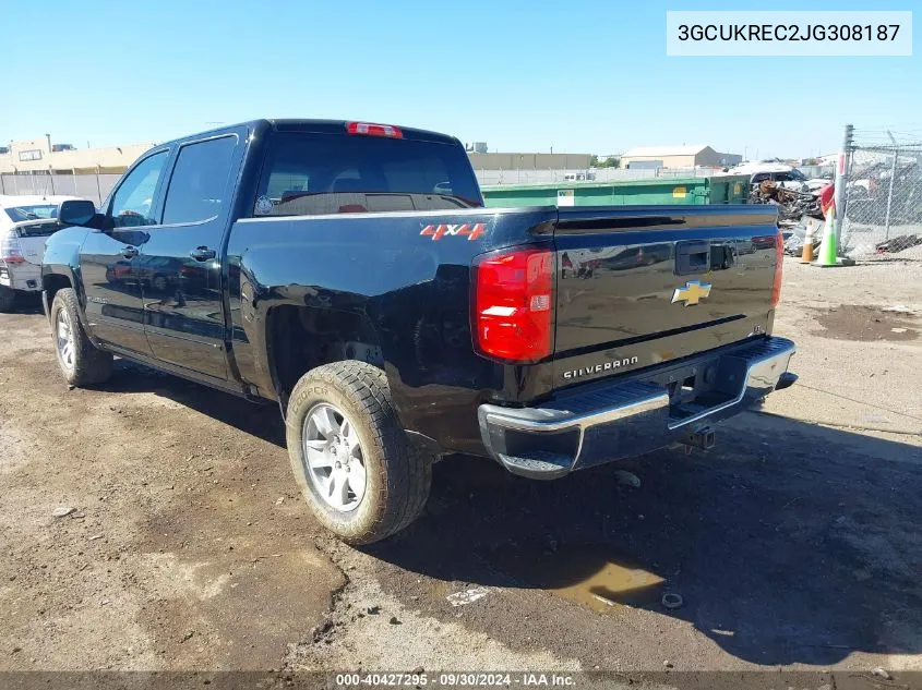 2018 Chevrolet Silverado 1500 1Lt VIN: 3GCUKREC2JG308187 Lot: 40427295