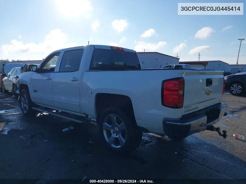 2018 Chevrolet Silverado C1500 Lt VIN: 3GCPCREC0JG445414 Lot: 40428000