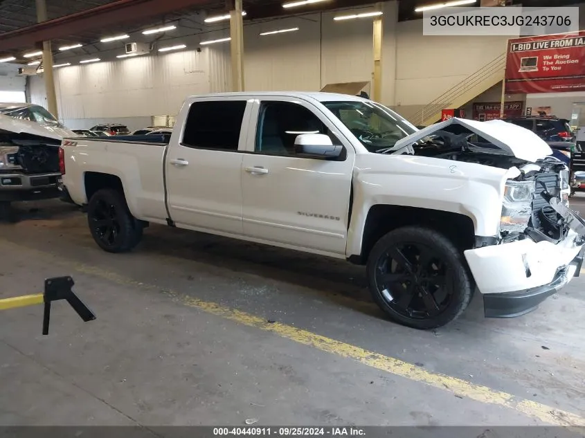 2018 Chevrolet Silverado 1500 2Lt VIN: 3GCUKREC3JG243706 Lot: 40440911