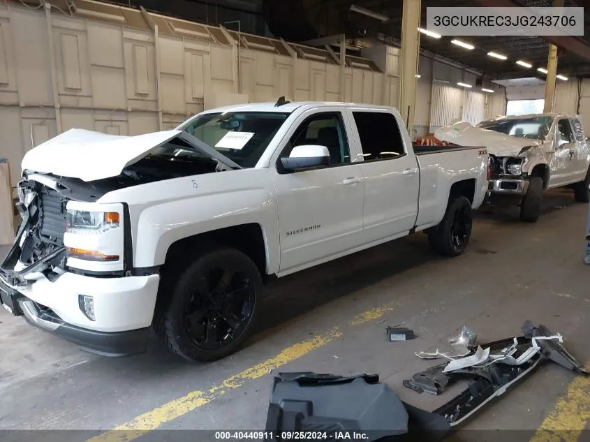 3GCUKREC3JG243706 2018 Chevrolet Silverado 1500 2Lt