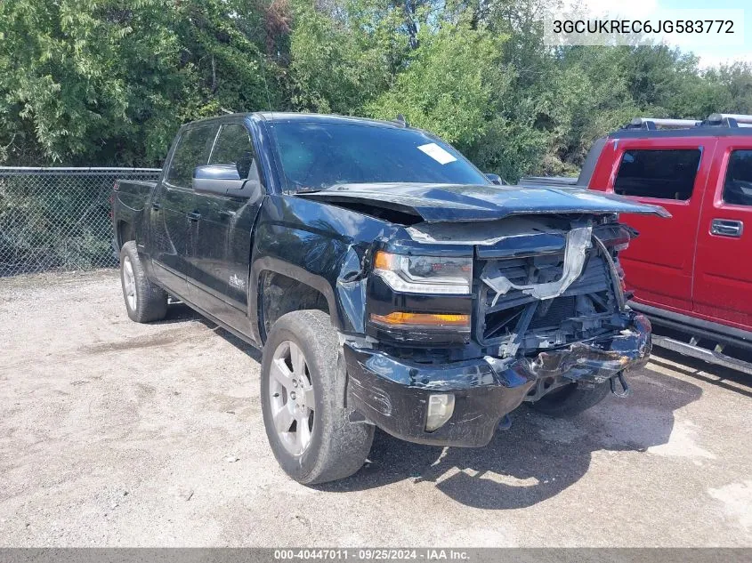 2018 Chevrolet Silverado 1500 2Lt VIN: 3GCUKREC6JG583772 Lot: 40447011