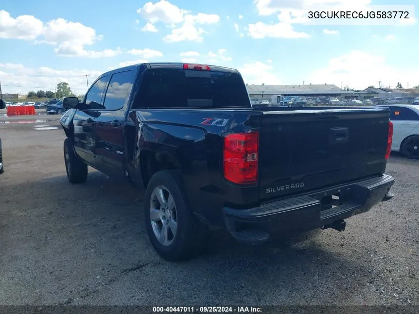 2018 Chevrolet Silverado 1500 2Lt VIN: 3GCUKREC6JG583772 Lot: 40447011