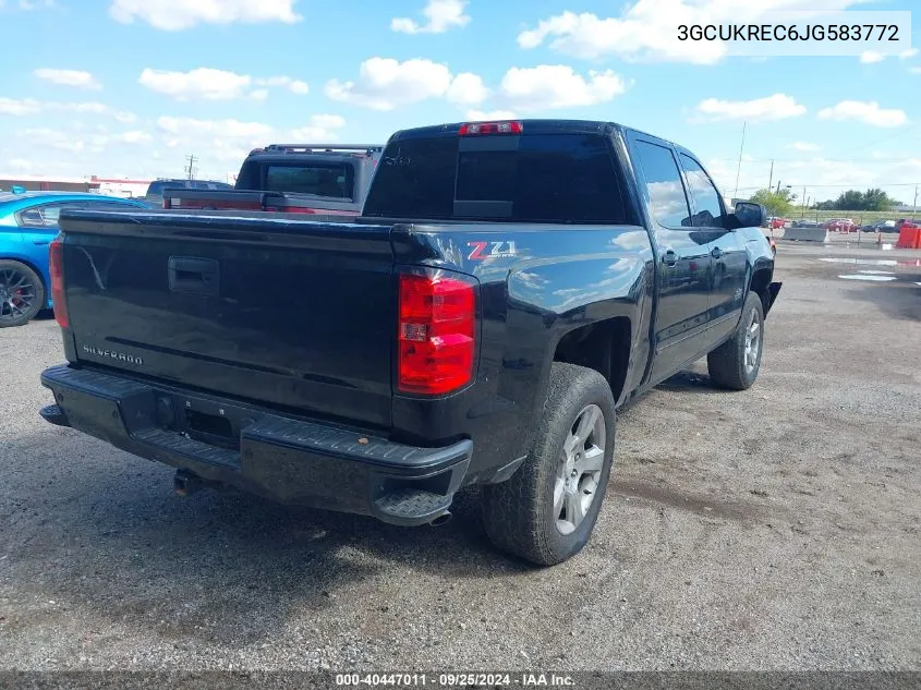 2018 Chevrolet Silverado 1500 2Lt VIN: 3GCUKREC6JG583772 Lot: 40447011