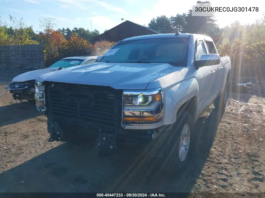 2018 Chevrolet Silverado 1500 K1500 Lt VIN: 3GCUKREC0JG301478 Lot: 40447233