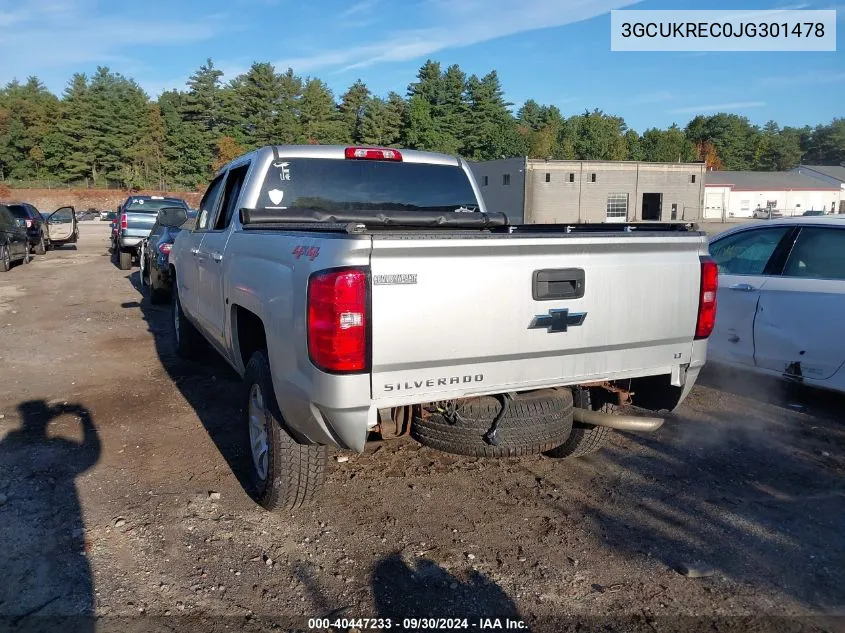 2018 Chevrolet Silverado 1500 K1500 Lt VIN: 3GCUKREC0JG301478 Lot: 40447233