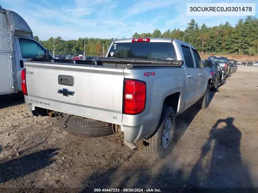 2018 Chevrolet Silverado 1500 K1500 Lt VIN: 3GCUKREC0JG301478 Lot: 40447233