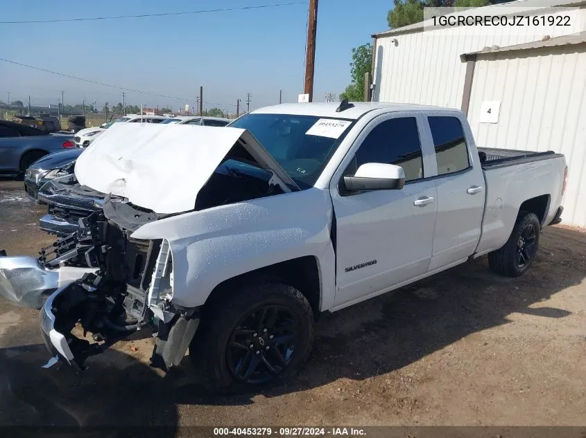 2018 Chevrolet Silverado 1500 1Lt VIN: 1GCRCREC0JZ161922 Lot: 40453279