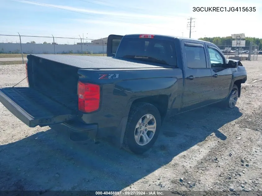 2018 Chevrolet Silverado 1500 2Lt VIN: 3GCUKREC1JG415635 Lot: 40458897