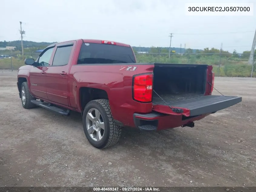 2018 Chevrolet Silverado 1500 2Lt VIN: 3GCUKREC2JG507000 Lot: 40459247