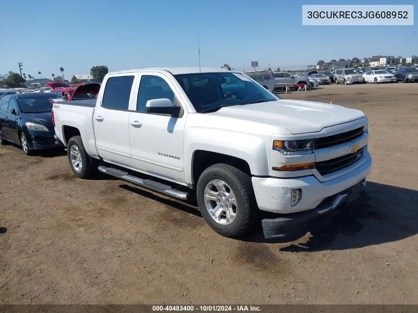 2018 Chevrolet Silverado 1500 2Lt VIN: 3GCUKREC3JG608952 Lot: 40483400