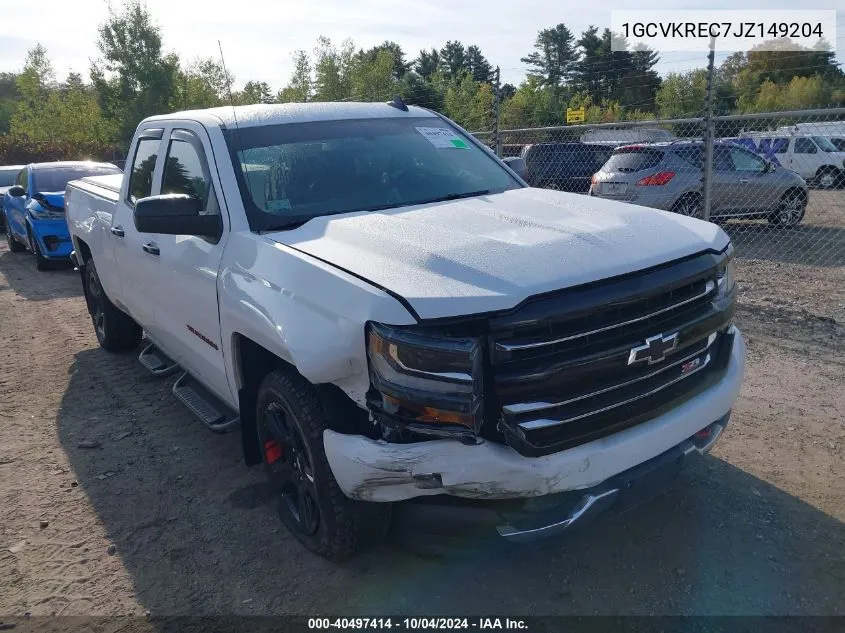 2018 Chevrolet Silverado 1500 2Lt VIN: 1GCVKREC7JZ149204 Lot: 40497414