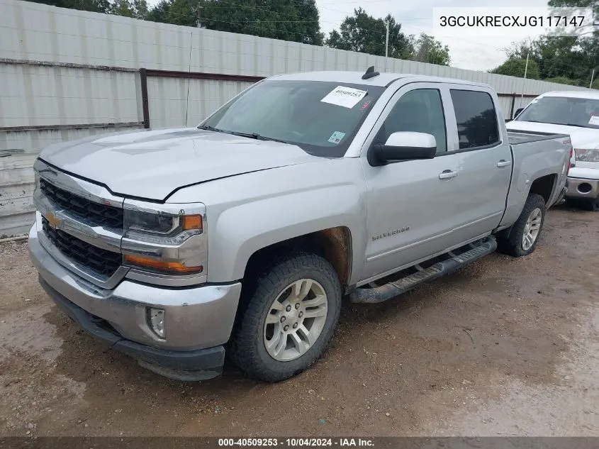 2018 Chevrolet Silverado 1500 1Lt VIN: 3GCUKRECXJG117147 Lot: 40509253