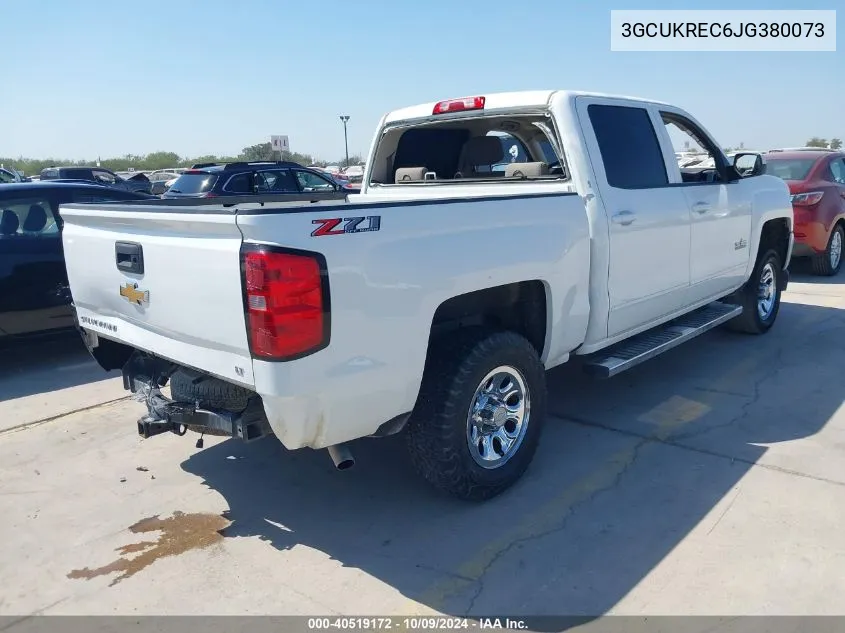 2018 Chevrolet Silverado 1500 2Lt VIN: 3GCUKREC6JG380073 Lot: 40519172