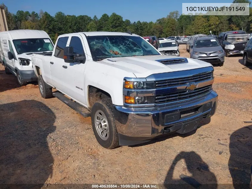 2018 Chevrolet Silverado K2500 Heavy Duty VIN: 1GC1KUEY0JF191549 Lot: 40535584