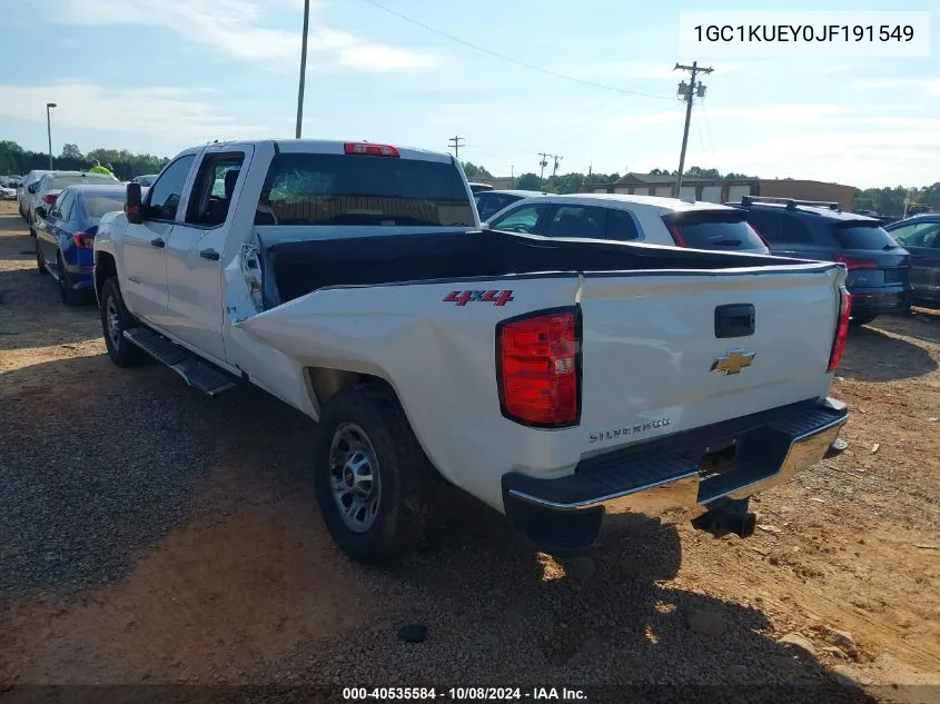 2018 Chevrolet Silverado K2500 Heavy Duty VIN: 1GC1KUEY0JF191549 Lot: 40535584