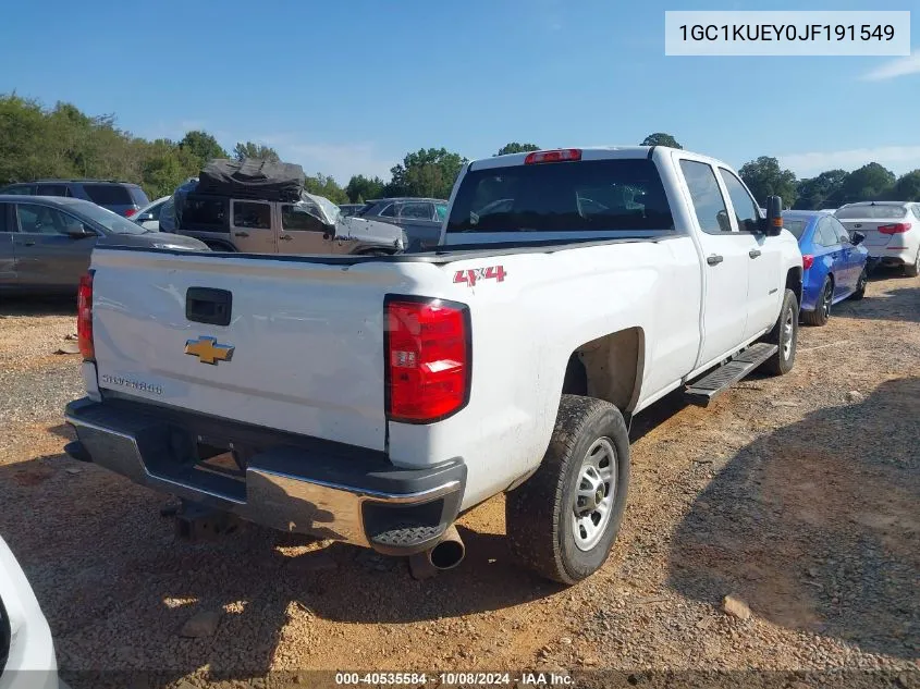 2018 Chevrolet Silverado K2500 Heavy Duty VIN: 1GC1KUEY0JF191549 Lot: 40535584