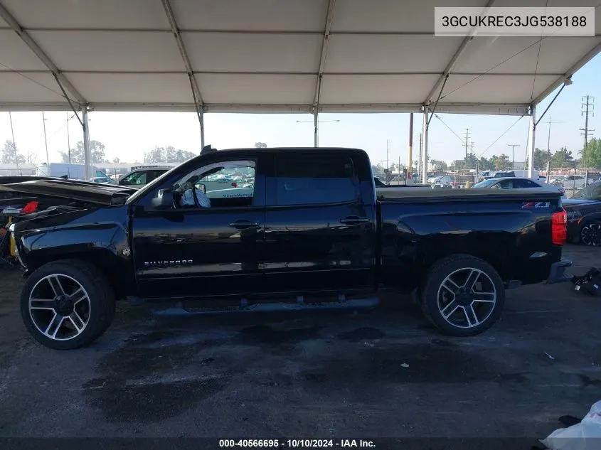 2018 Chevrolet Silverado 1500 2Lt VIN: 3GCUKREC3JG538188 Lot: 40566695