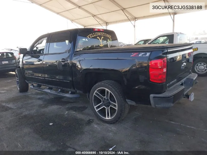 2018 Chevrolet Silverado 1500 2Lt VIN: 3GCUKREC3JG538188 Lot: 40566695