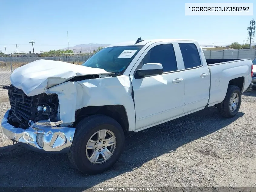 2018 Chevrolet Silverado 1500 1Lt VIN: 1GCRCREC3JZ358292 Lot: 40600861