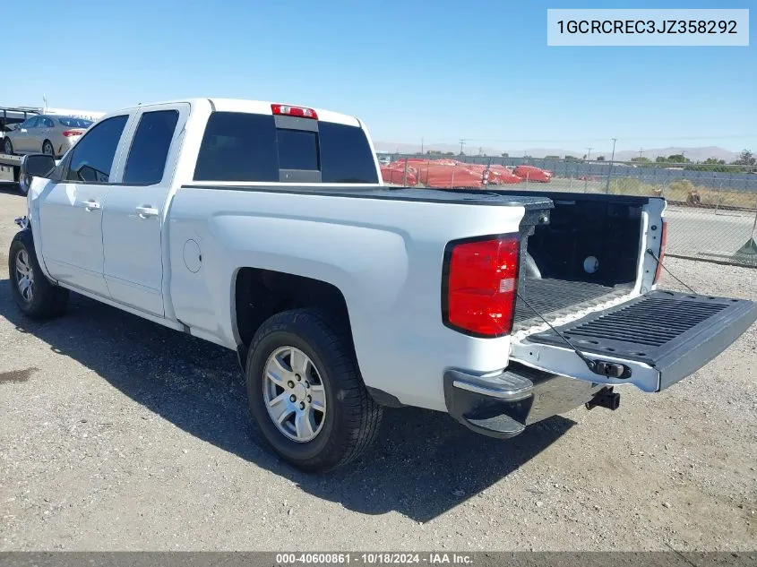 2018 Chevrolet Silverado 1500 1Lt VIN: 1GCRCREC3JZ358292 Lot: 40600861