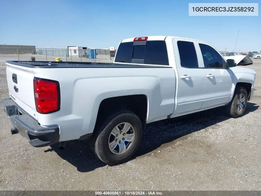 2018 Chevrolet Silverado 1500 1Lt VIN: 1GCRCREC3JZ358292 Lot: 40600861